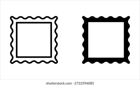 Postage stamp set. Mockup postage stamps on white background