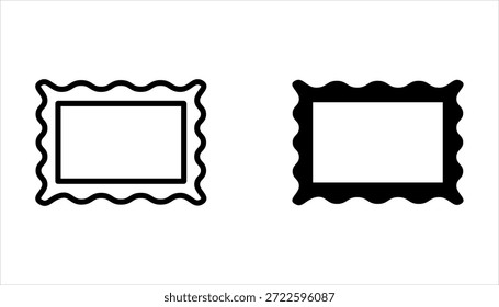 Postage stamp set. Mockup postage stamps on white background