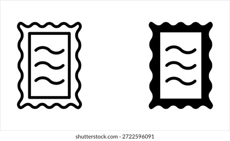Postage stamp set. Mockup postage stamps on white background