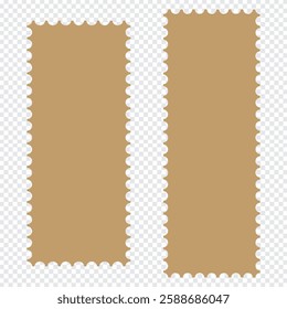 Postage stamp set. Post stamp frames and borders. Postage perforated templates collection. Paper postmarks set. Post stamps isolated on background. Empty stamps. Postal shapes border. Blank frames 