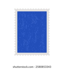 Postage stamp textured frame. Blank empty mail postcard. Vector hand drawn flat illustration isolated on white background. Perforated paper mark template.