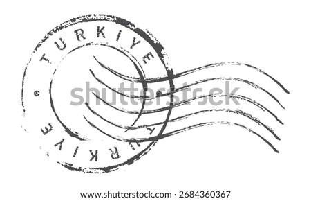 Postage stamp Turkiye. Rubber postal stamp. Vintage vector illustration in grunge style.