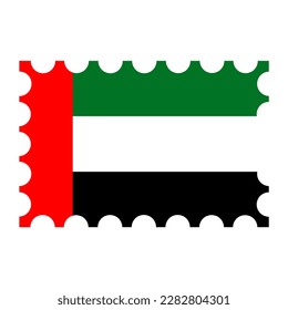 Estampilla con bandera de los Emiratos Árabes Unidos. Ilustración vectorial.