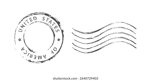 Postage stamp United States of America. Rubber postal stamp USA. Vintage vector illustration in grunge style.