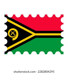 Sello de rehenes con bandera de Vanuatu. Ilustración vectorial.
