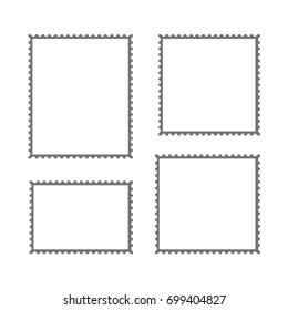 postage stamp vector  blank mockup  square  template post  border