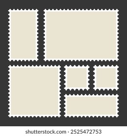 postage stamp vector flat design illustration isolated dark background