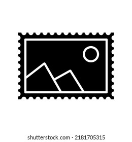Postage stamp vector icon on white background