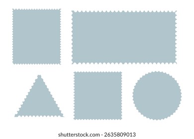 postage stamp vector on a background, vector illustration, postage stamp border set vectors, blank postage stamp in flat design
