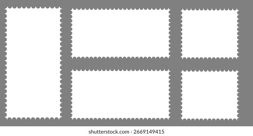 carimbo de correio vetor em um plano de fundo, ilustração vetorial, carimbo de correio borda conjunto vetores, carimbo de correio em branco em design plano, eps10
