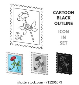 Postage Stamp.Mail and postman single icon in cartoon style vector symbol stock illustration web.