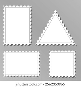 Postage stamps for envelopes . Templates Vector illustration