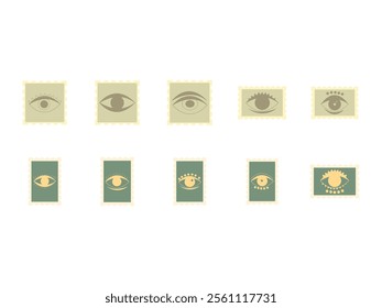 Postage Stamps Eye Element Set