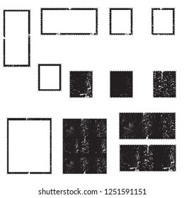 Postage stamps in grunge style. Set of textured postmarks . vector collection of vintage post marks.