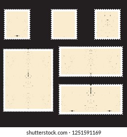 Postage stamps in grunge style. Set of textured postmarks . vector collection of vintage post marks.