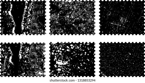 Postage stamps in grunge style. Set of textured postmarks . vector post marks collection.