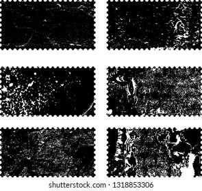 Postage stamps in grunge style. Set of textured postmarks . vector post marks collection.