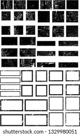 Postage stamps in grunge style. Set of textured postmarks . vector collection of vintage post marks.