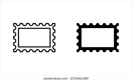 Postage stamps linear icon set. Collecting rare postmarks hobby, vector illustration on white background