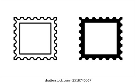 Postage stamps linear icon set. Collecting rare postmarks hobby, vector illustration on white background