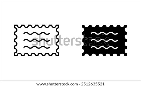 Postage stamps linear icon set. Collecting rare postmarks hobby, vector illustration on white background