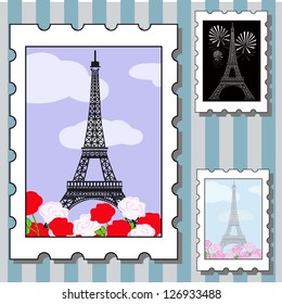 postage stamps with paris
