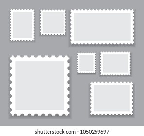 	
Postage stamps set isolated on gray background. Collection of trendy postage stamps for web site,app,poster,placard and wallpaper. Creative art concept, vector illustration eps 10