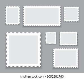 	
Postage stamps set isolated on gray background. Collection of trendy postage stamps for web site,app,poster,placard and wallpaper. Creative art concept, vector illustration eps 10