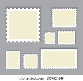 Blank Postage Stamps Frames Set Stock Stock Vector (Royalty Free