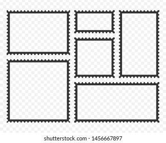 Postage stamps template. Blank rectangle and square postage stamps.