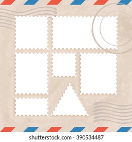 Postage Stamps Template : Vector Illustration