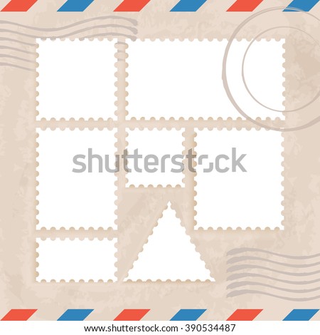 Postage Stamps Template : Vector Illustration