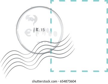 Postage stamps vector with stamp outline and rubber stamp overlay