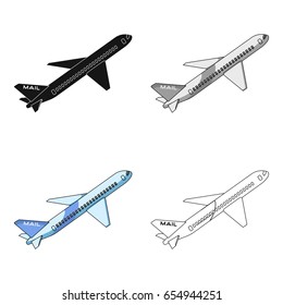 Postal aircraft.Mail and postman single icon in cartoon style vector symbol stock illustration web.