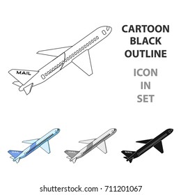 Postal aircraft.Mail and postman single icon in cartoon style vector symbol stock illustration web.