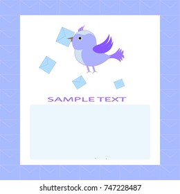 A postal bird with a letter. Vector illustration. EPS10