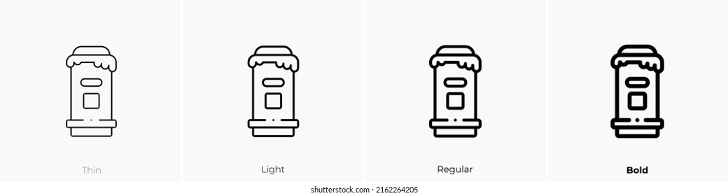 postal box icon. Linear style sign isolated on white background. Vector illustration.