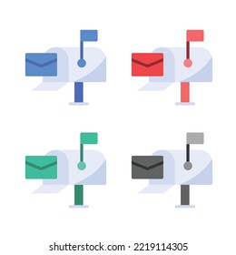 Postal box icon, mailbox symbol icon, Mailbox icon. Post box icons, illustration of mailbox icons in multiple colors