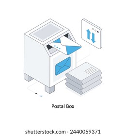 Postal Box isometric stock illustration. Eps 10 File stock illustration.