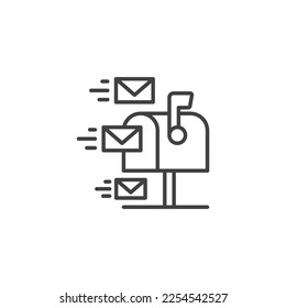 Postfach-Zeilensymbol für Website, Logo, App, Benutzeroberfläche, Produkt, Vektorgrafik