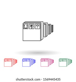 Postal boxes multi color icon. Simple thin line, outline vector of logistic icons for ui and ux, website or mobile application