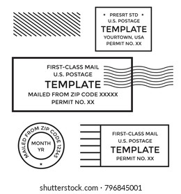 Postal cancellation First Class mail w Postage Paid mark