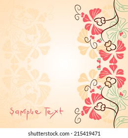 Postal card, flowers, vector,background