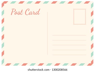 Postal card isolated on white background. Vector stock illustration