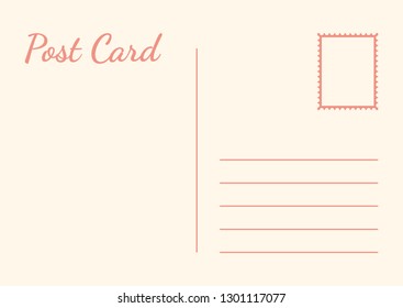 Postal card isolated on white background. Vector stock illustration