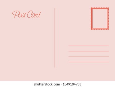 Postal card isolated on white background. Vector stock illustration - Vector illustration