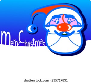 postal card Merry Christmas and Happy New Year Santa Claus  vector