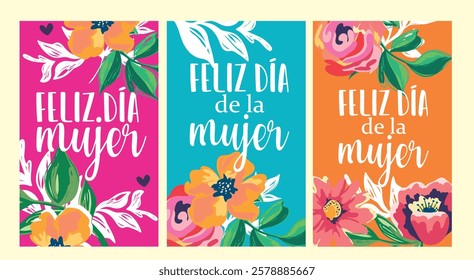 postal card mujer dia de la mujer 8 de marzo flores poster flyer