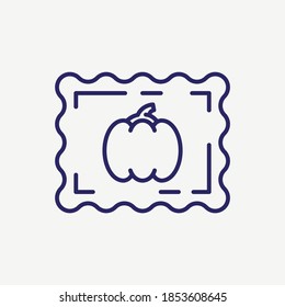 Postal Card Stamp Vector Line Icon