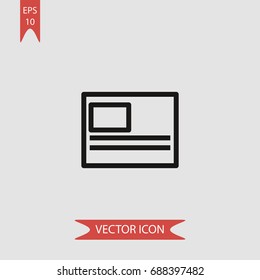 Postal card vector icon, illustration symbol